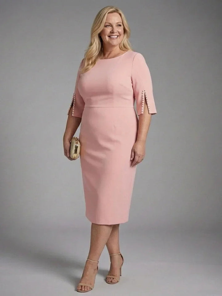 Amaris | Split Sleeve Fitted Midi Dress