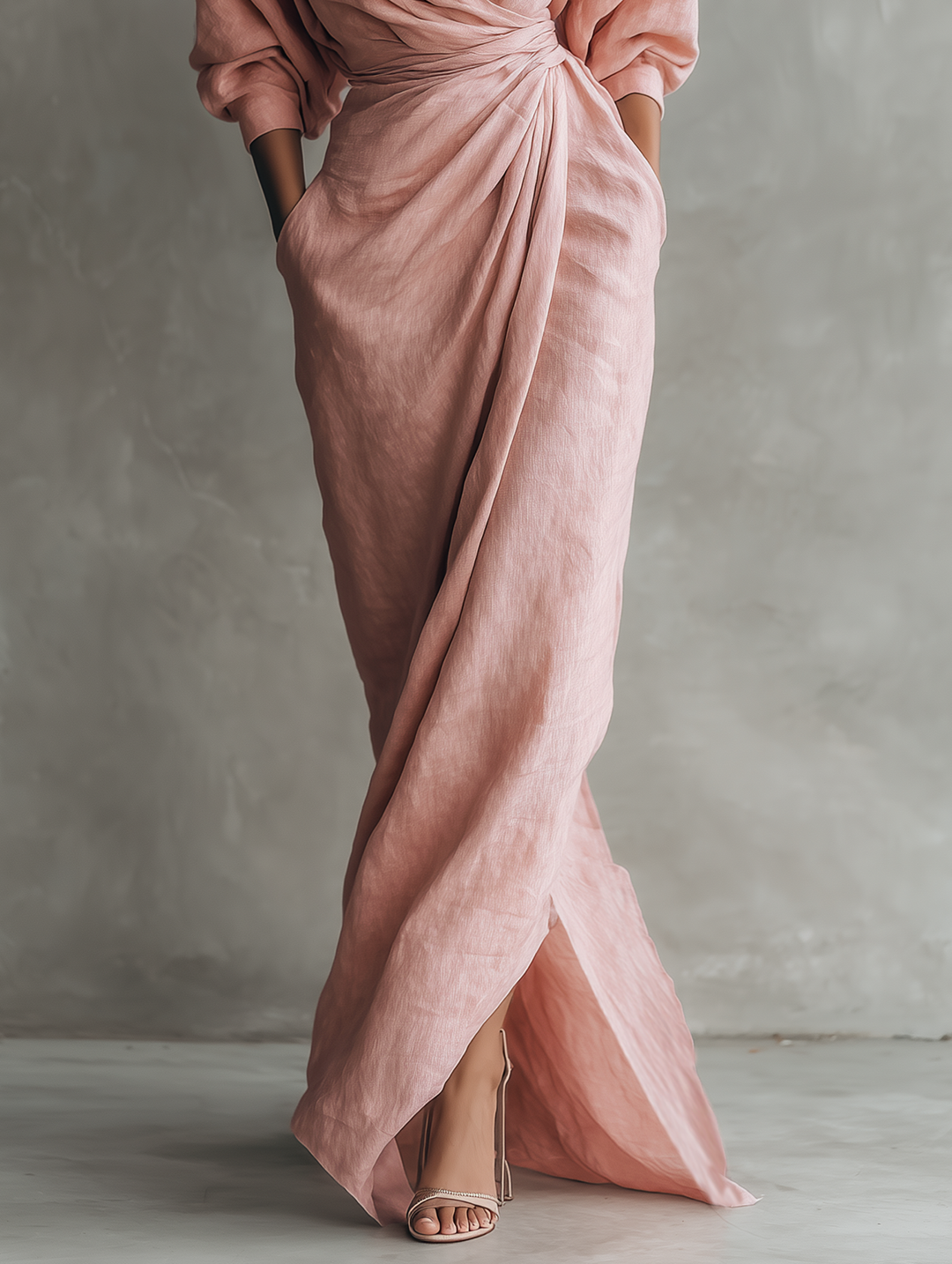 Women's Minimalist V-neck Soft Blend Maxi Dress