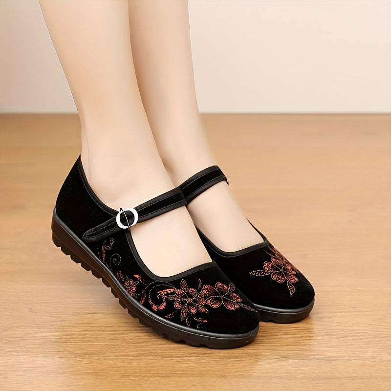 Spring And Summer Flat Elderly Casual Shoes Women'S Hotel Black Work Shoes Shallow Mouth Grandma Cloth Shoes, Women Shoes