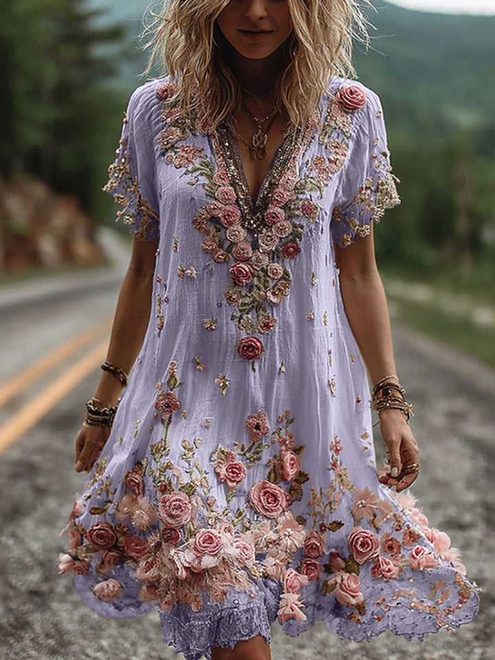 RUBY | BLOSSOM V-NECK DRESS