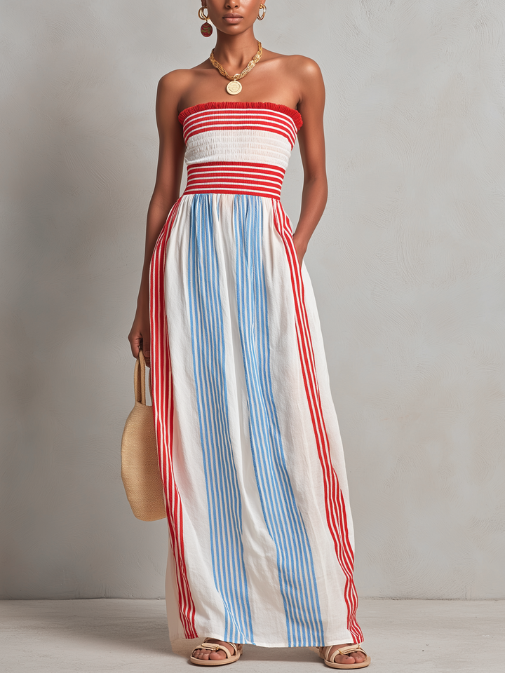 Martha | Smocked Strapless Maxi Dress