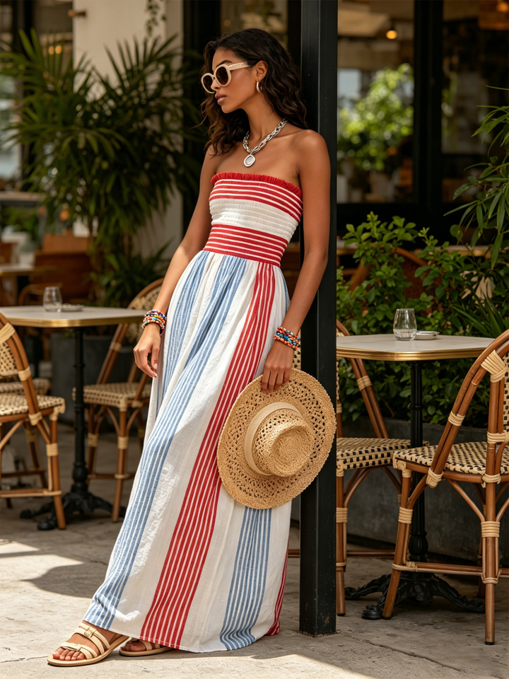 Martha | Smocked Strapless Maxi Dress