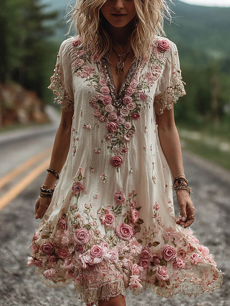 RUBY | BLOSSOM V-NECK DRESS