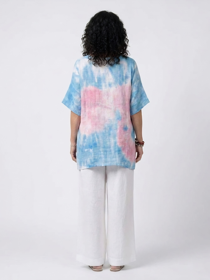 Vantrel | Comfortable Relaxed Linen Top & Striped Bamboo Pants