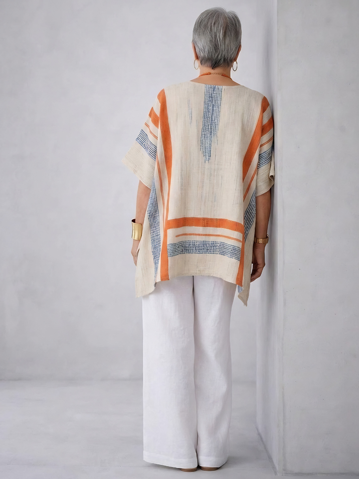 Caevan | Sophisticated Asymmetrical Blouse & Wide-Leg Linen Pants