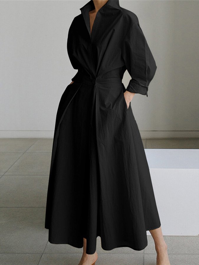 Zara | Belted Shirt Maxi Dress