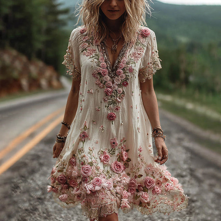 RUBY | BLOSSOM V-NECK DRESS
