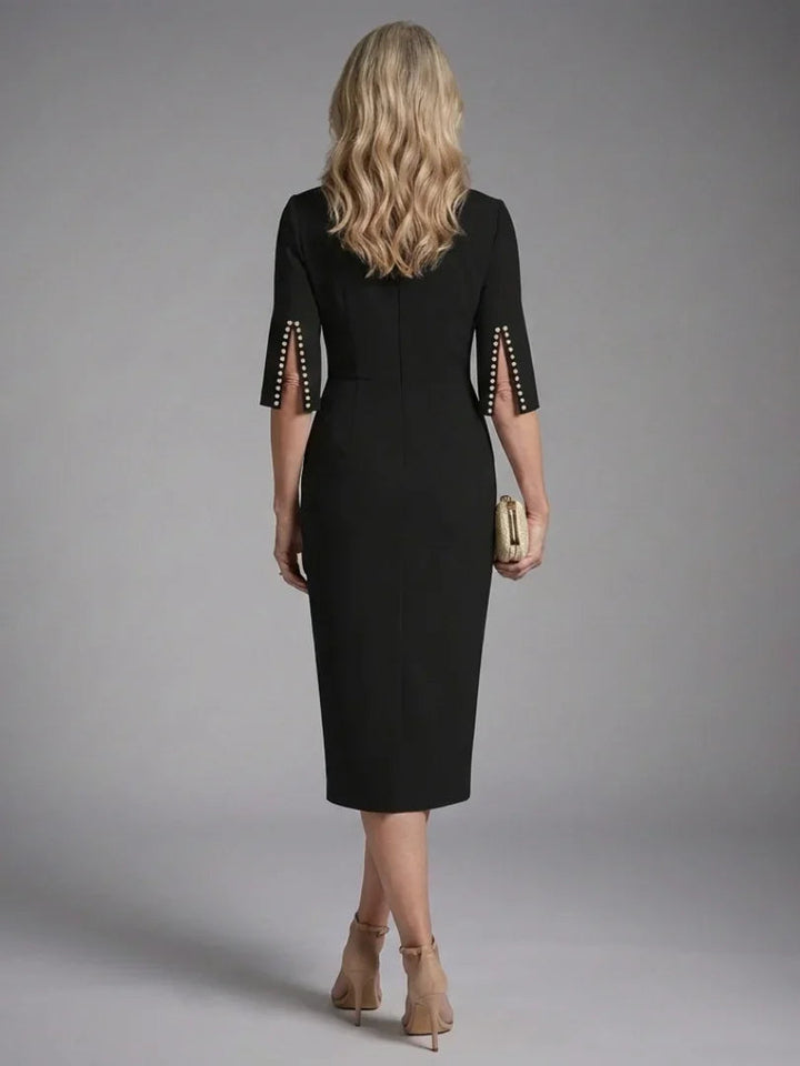 Amaris | Split Sleeve Fitted Midi Dress