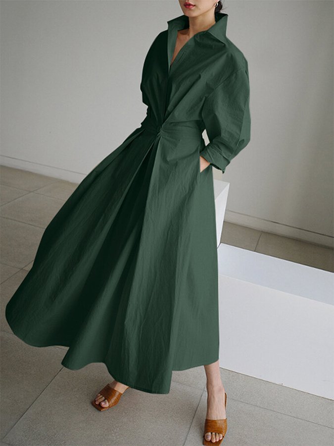 Zara | Belted Shirt Maxi Dress