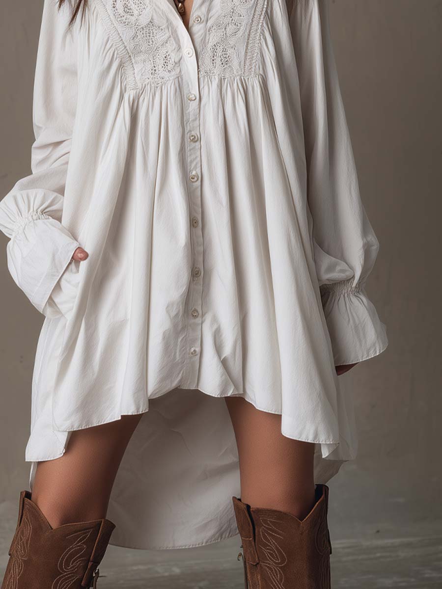 Josephine | The Boho Lace Shirt Dress