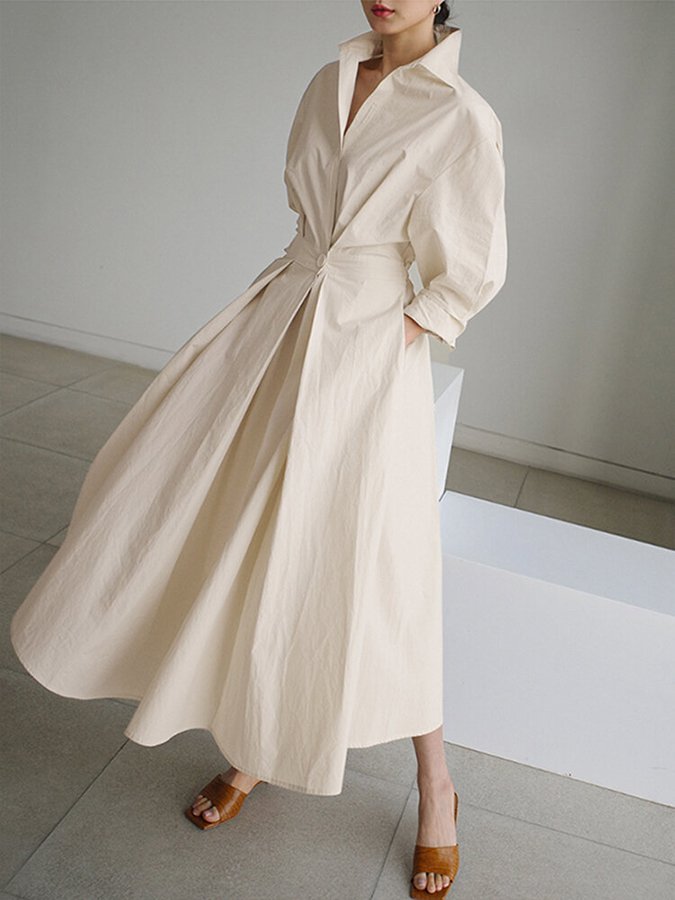 Zara | Belted Shirt Maxi Dress