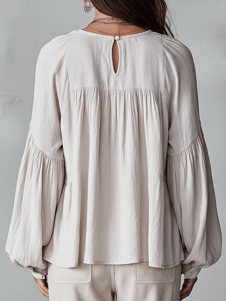 Carolyn | Airy Vintage-Inspired Ruffle Soft Ruffle Bohemian Blouse