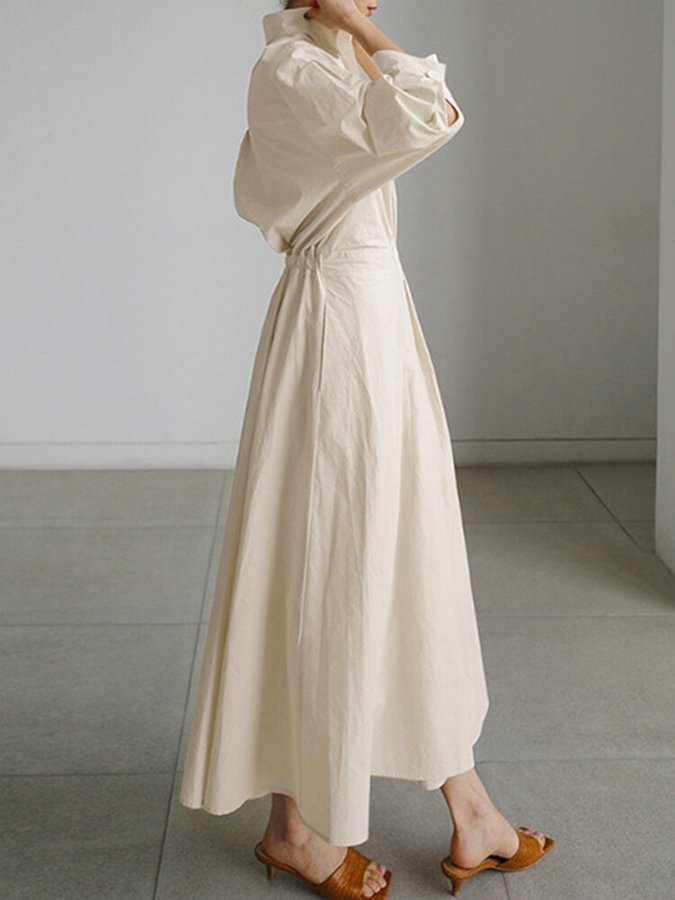 Zara | Belted Shirt Maxi Dress