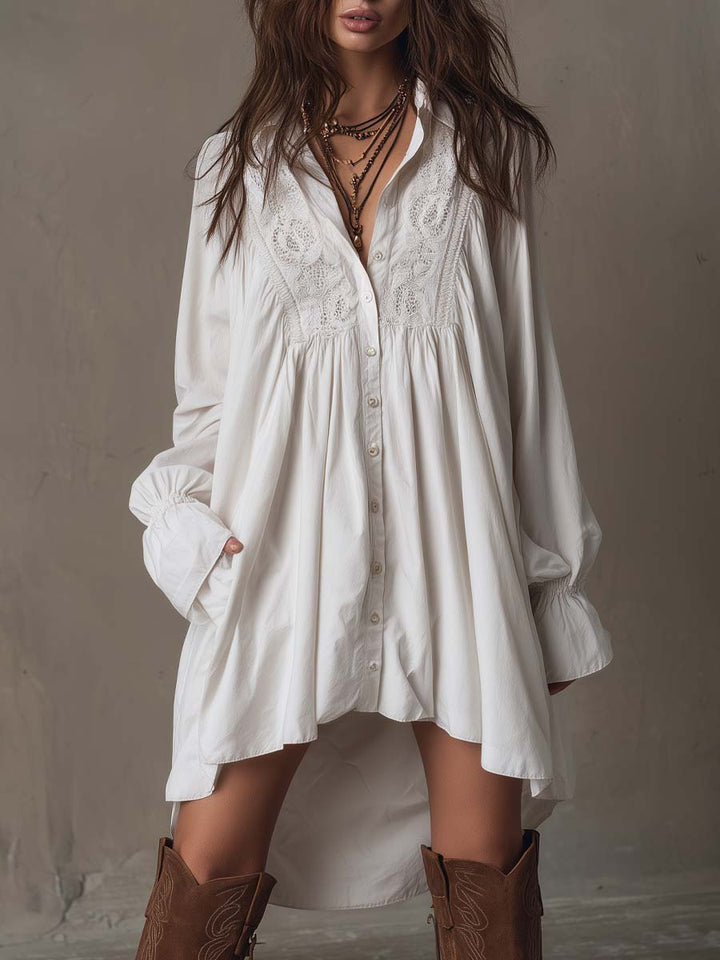 Josephine | The Boho Lace Shirt Dress