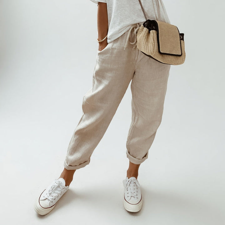 Lucie™ — Fluid Pants in Cotton and Linen Blend