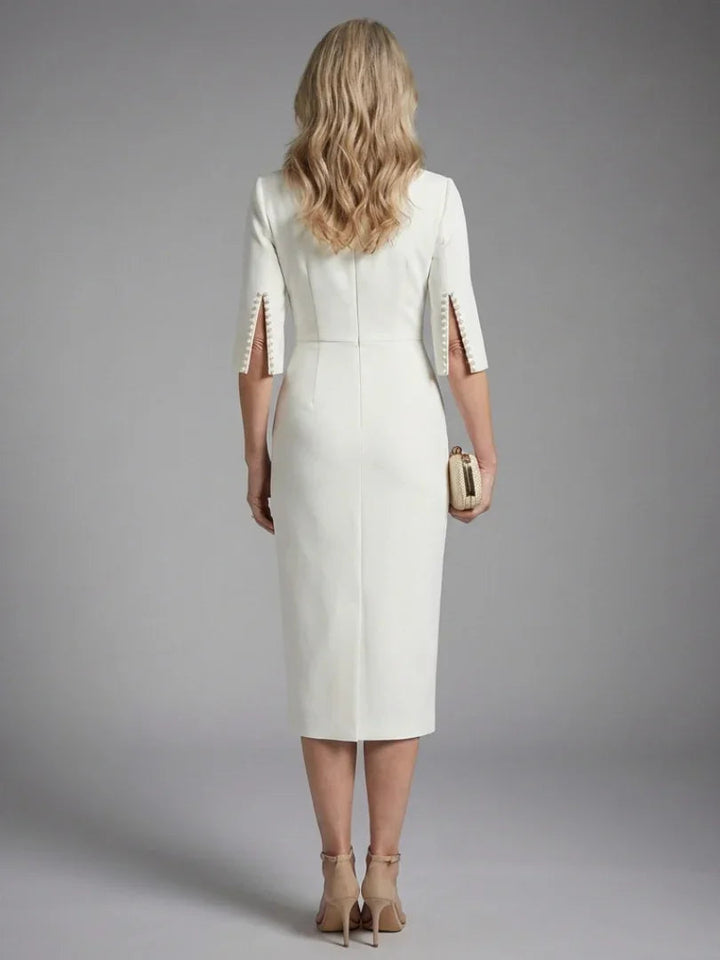 Amaris | Split Sleeve Fitted Midi Dress