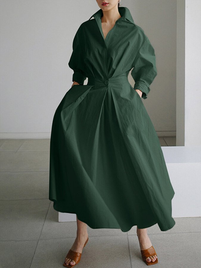 Zara | Belted Shirt Maxi Dress