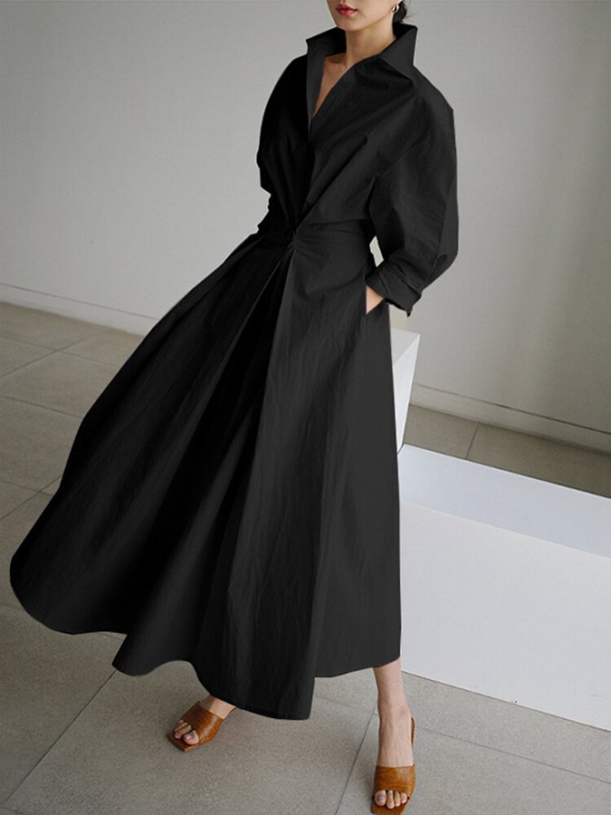 Zara | Belted Shirt Maxi Dress