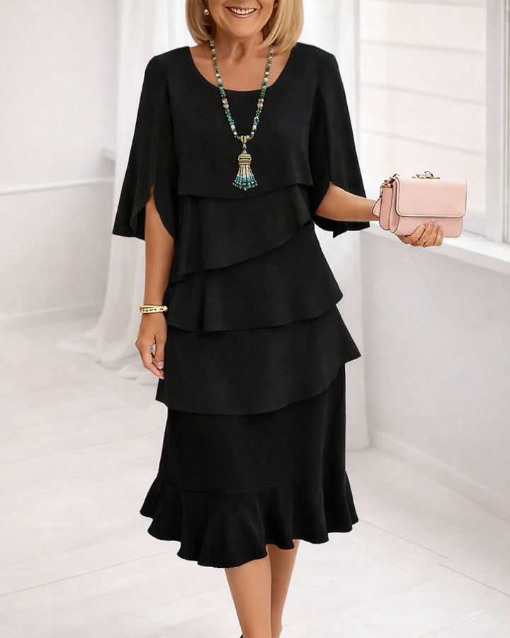Margaret | Ruffle Midi Dress