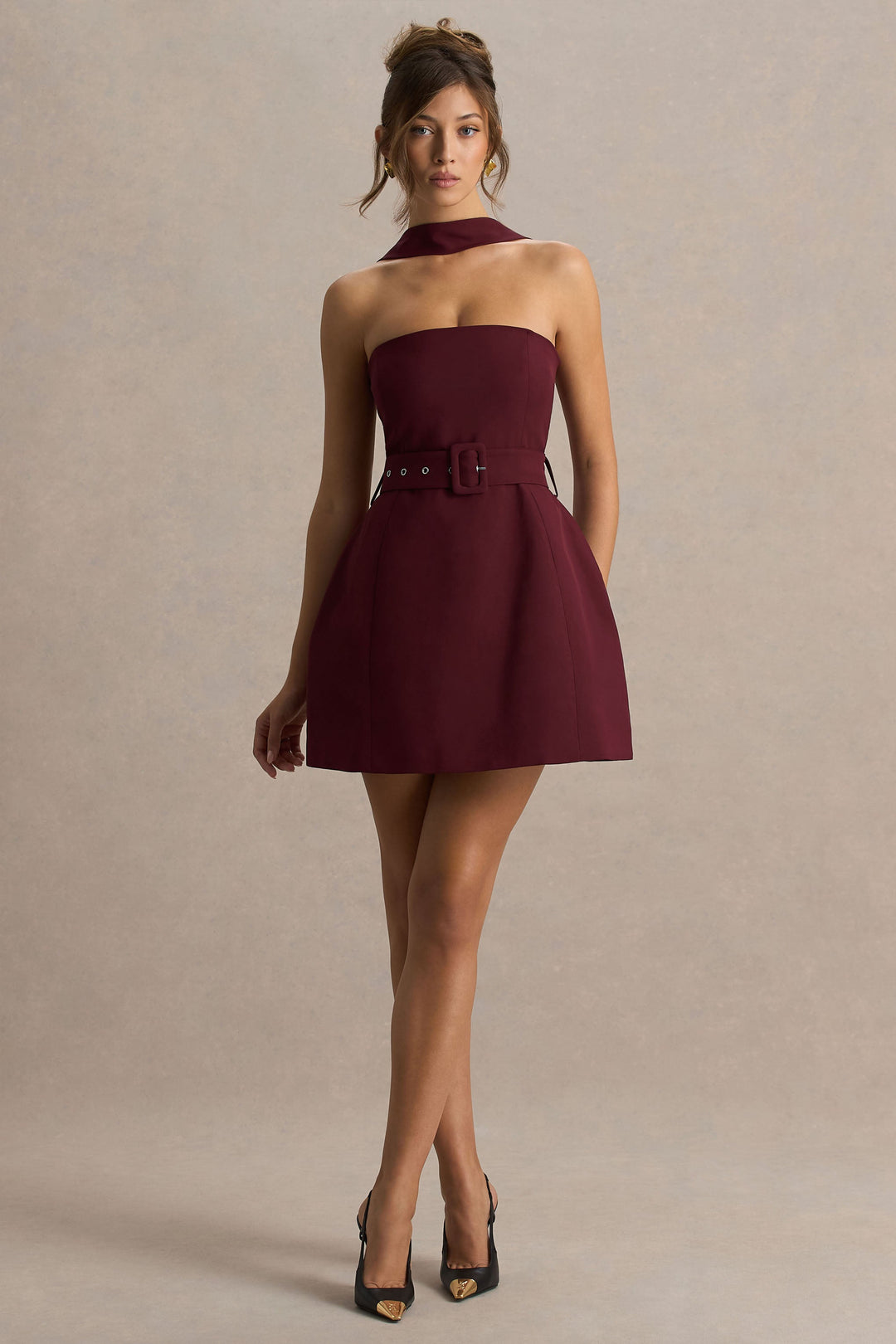 Kimberly | High-Neck Micro-Mini Dress