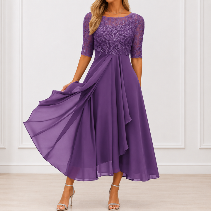 Amanda | Elegant Floral Marie Dress
