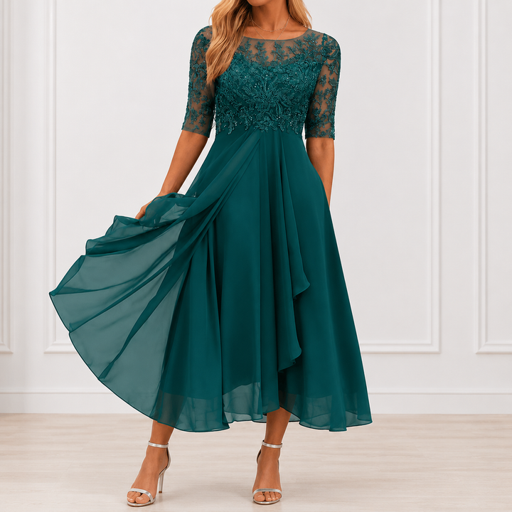 Amanda | Elegant Floral Marie Dress
