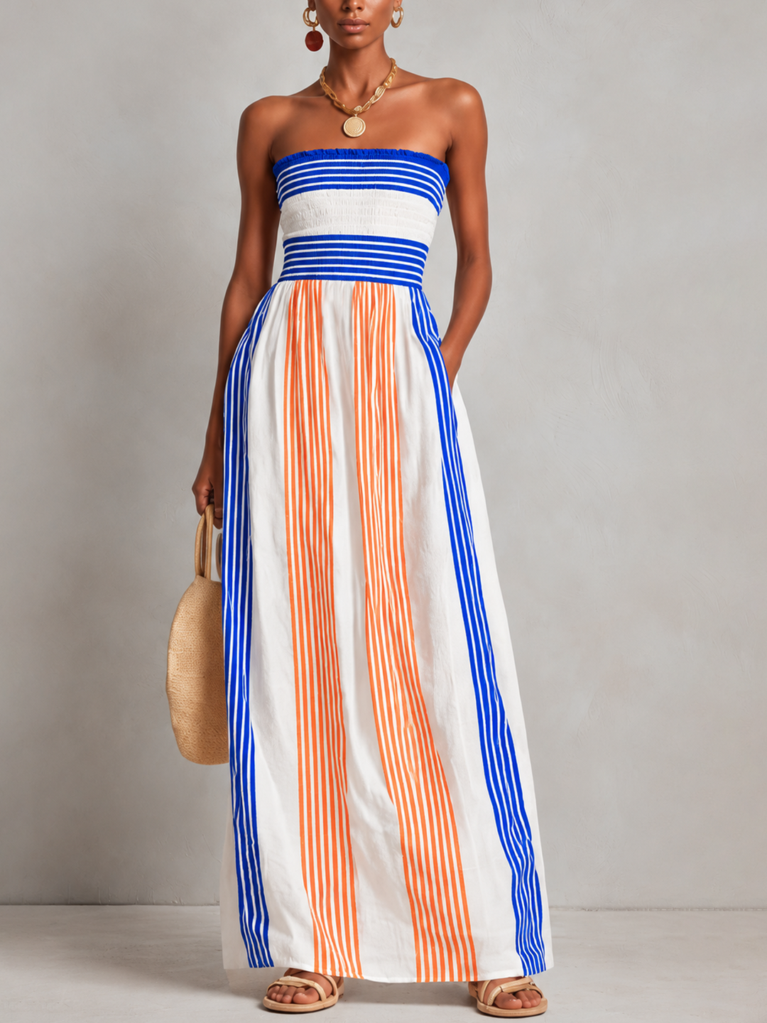 Martha | Smocked Strapless Maxi Dress