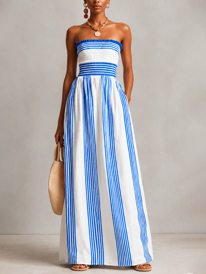 Martha | Smocked Strapless Maxi Dress