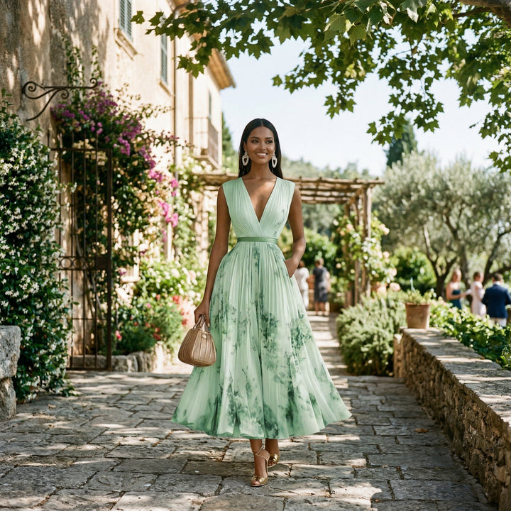 Elegant Floral Long Sleeve Maxi Dress