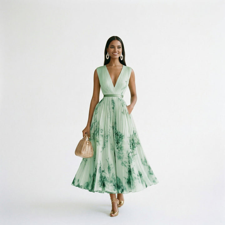 Elegant Floral Long Sleeve Maxi Dress