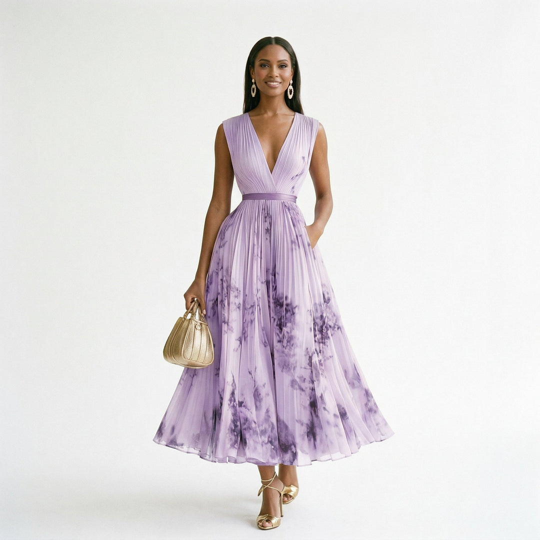 Elegant Floral Long Sleeve Maxi Dress
