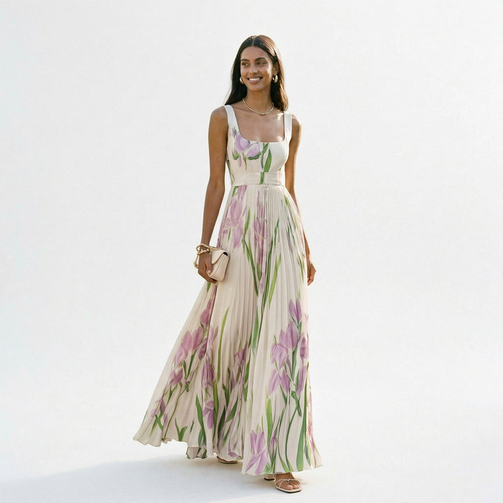 Elegant Floral Summer Maxi Dress for Wedding Guests