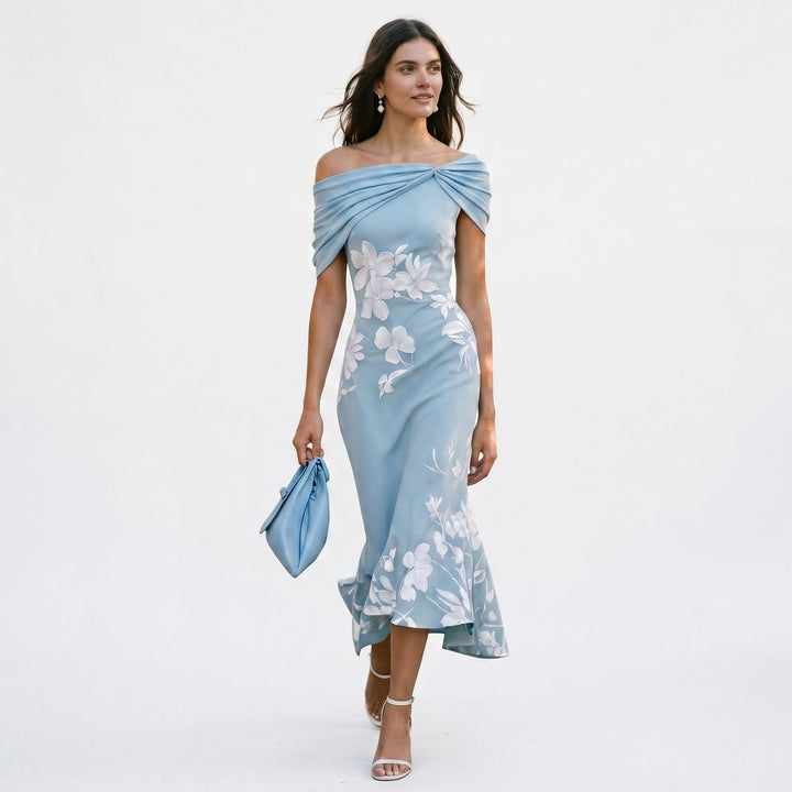 Pietra - Elegant Long Sleeve Midi Dress for Women