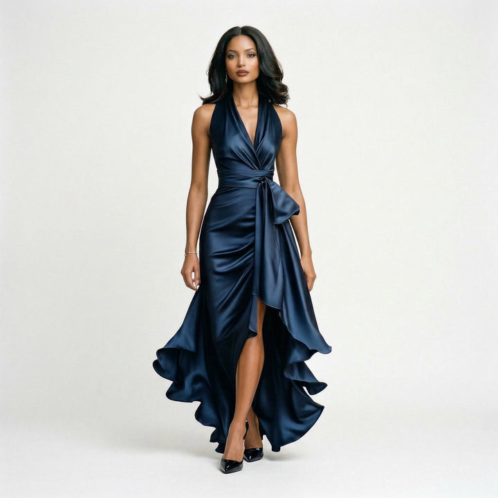 Elegant Halter Gown for Wedding Guests and Formal Events