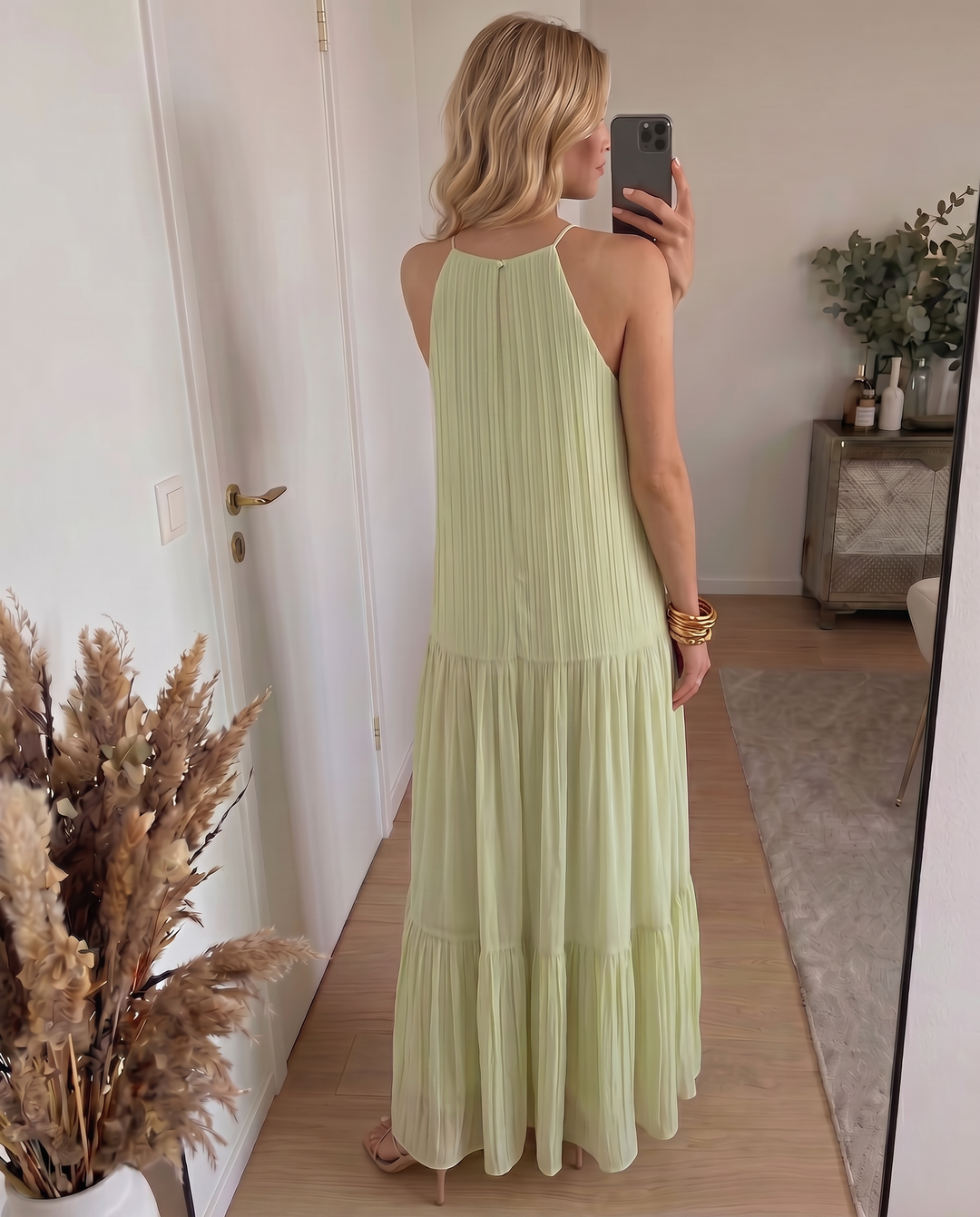 LIVIA | Maxi Boho Dress Pistachio Green