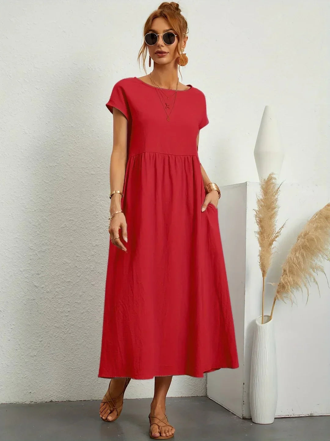 Gabrielle™ | Timeless elegance fluid midi dress