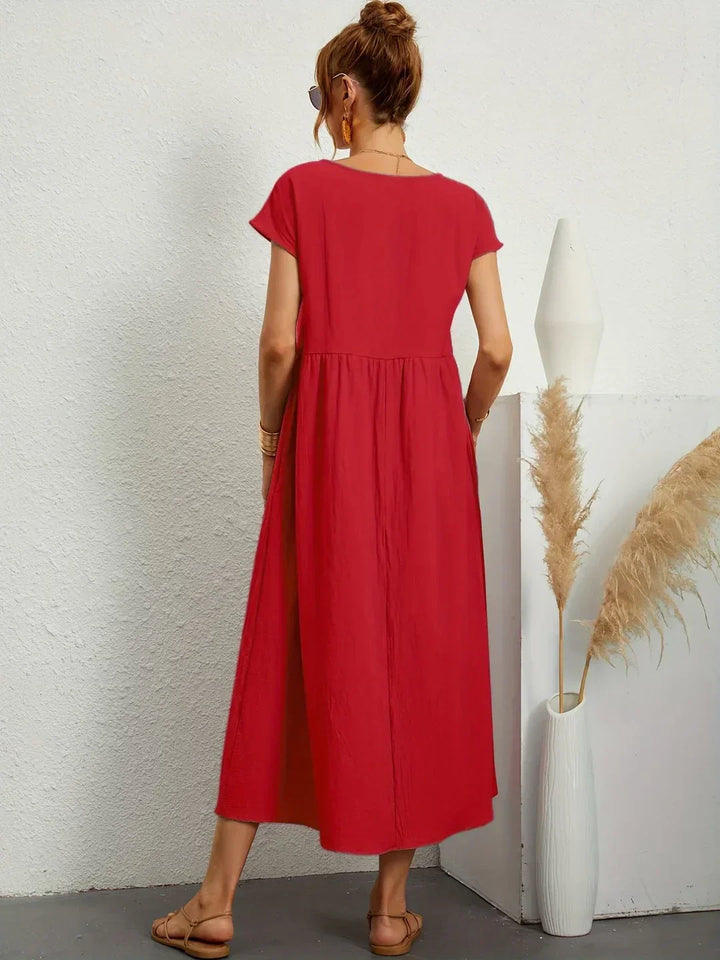 Gabrielle™ | Timeless elegance fluid midi dress