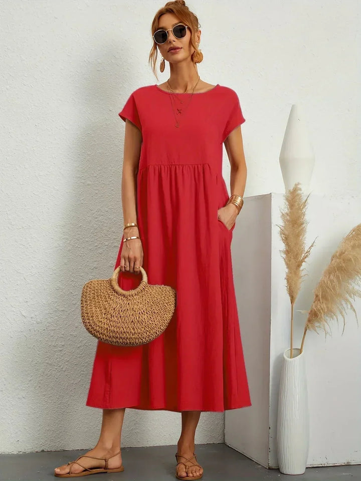 Gabrielle™ | Timeless elegance fluid midi dress