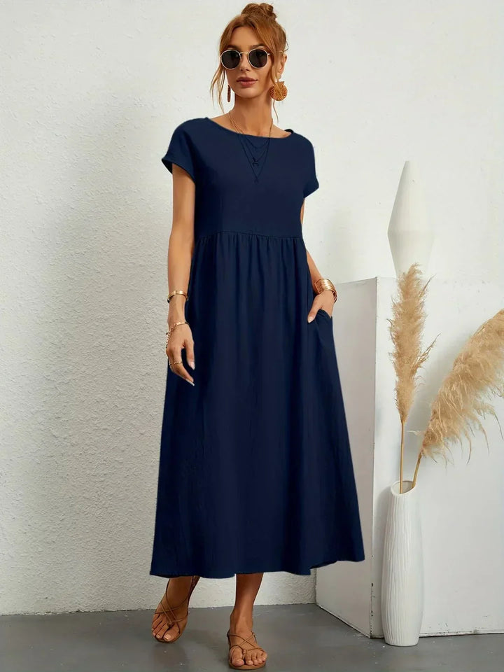Gabrielle™ | Timeless elegance fluid midi dress