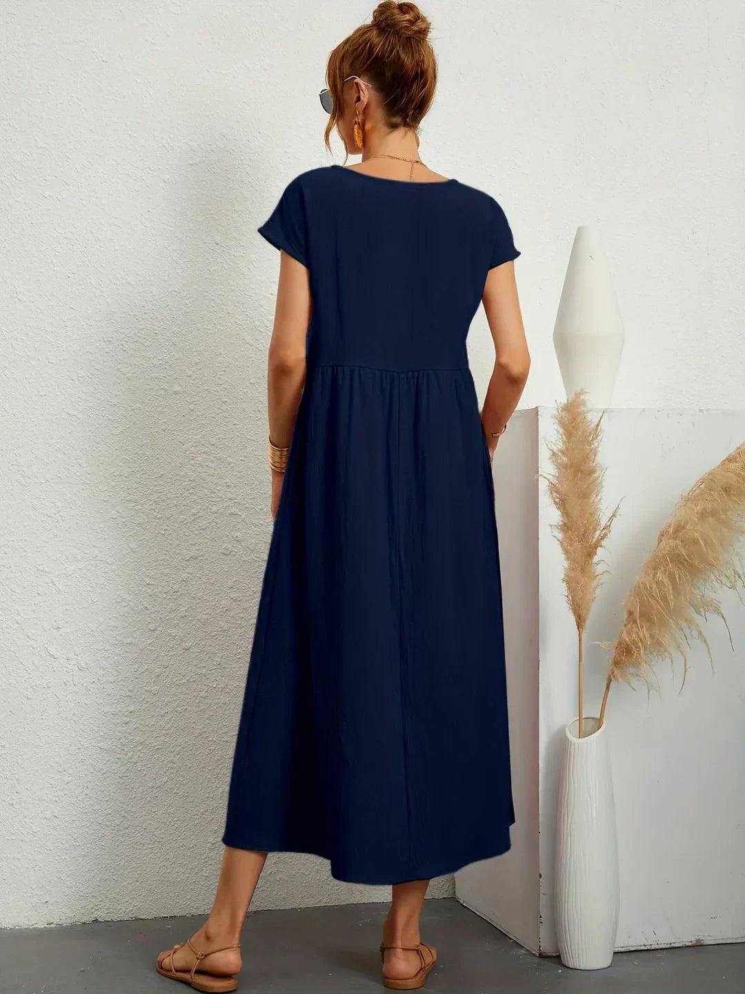 Gabrielle™ | Timeless elegance fluid midi dress