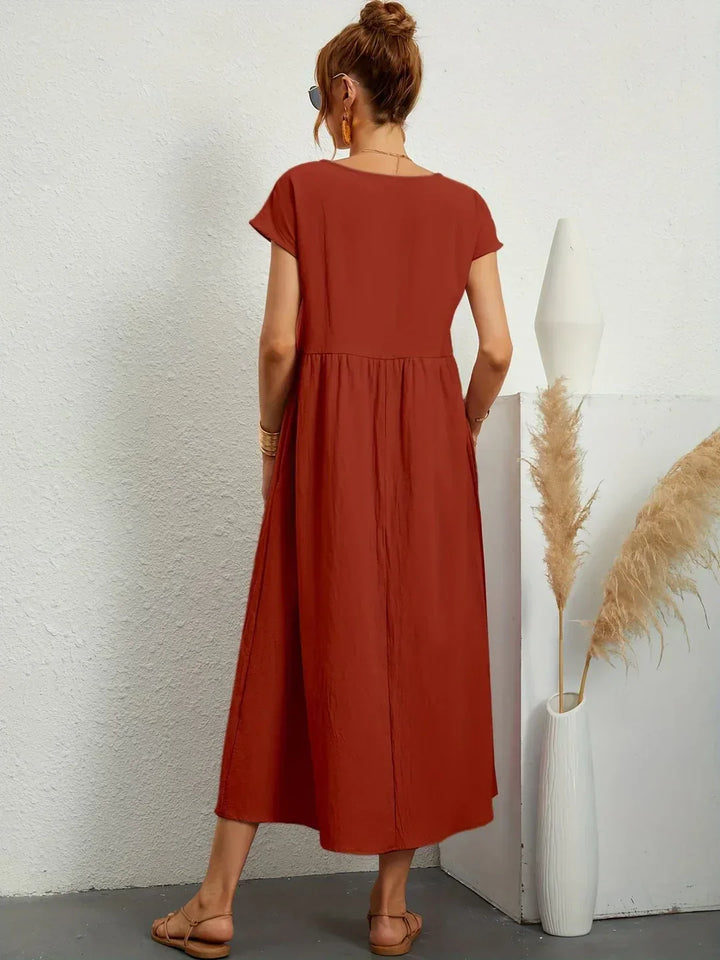 Gabrielle™ | Timeless elegance fluid midi dress