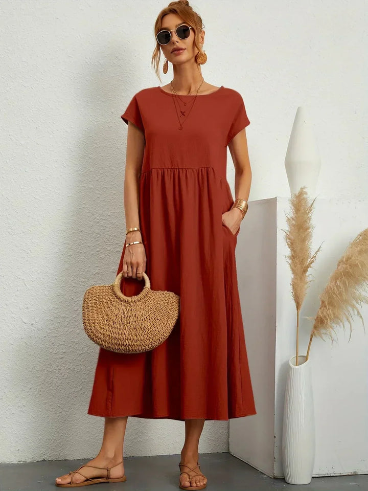 Gabrielle™ | Timeless elegance fluid midi dress