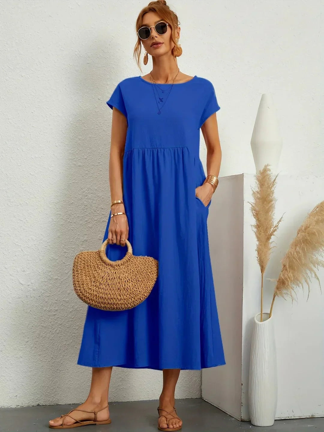 Gabrielle™ | Timeless elegance fluid midi dress