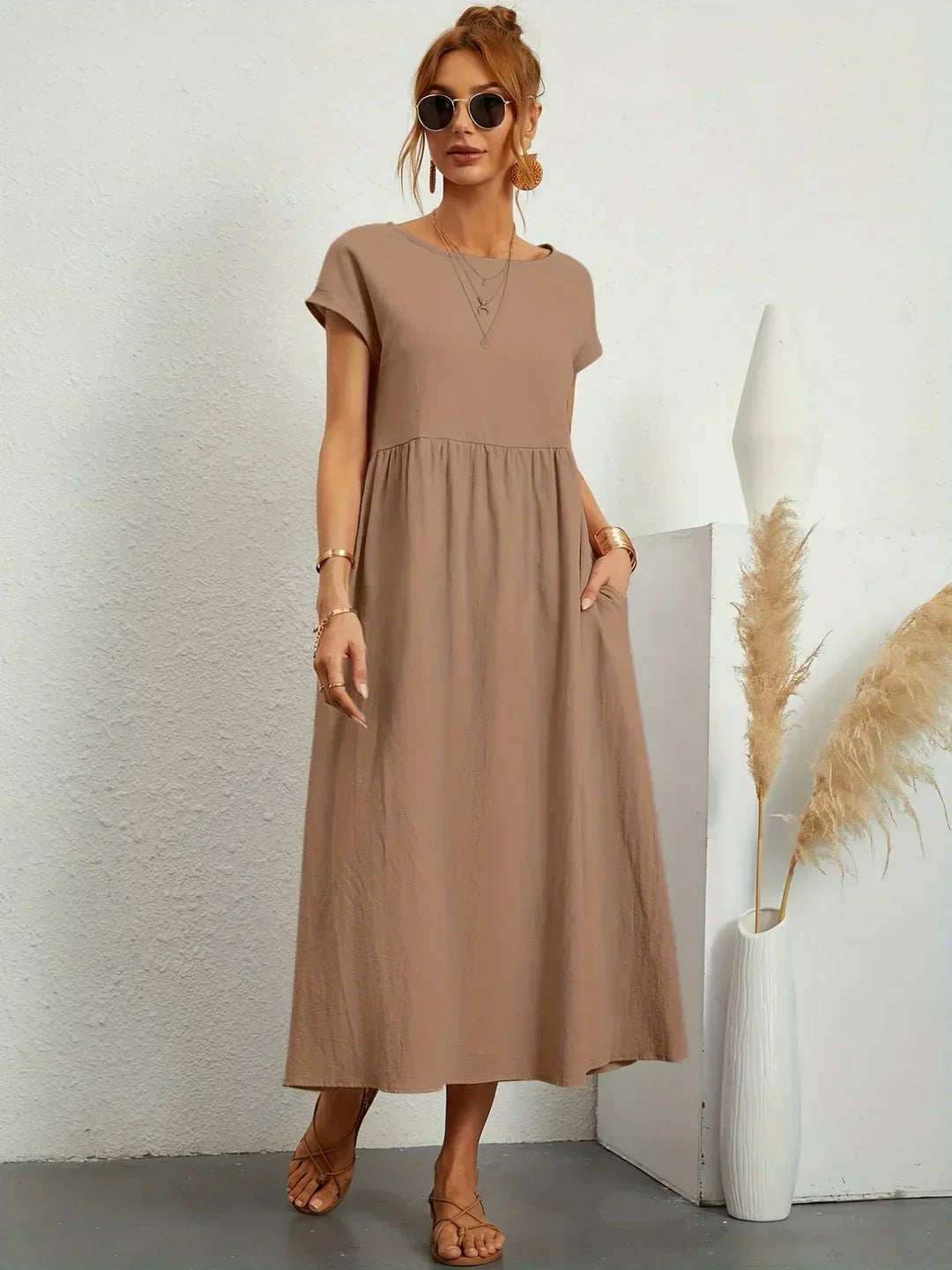 Gabrielle™ | Timeless elegance fluid midi dress