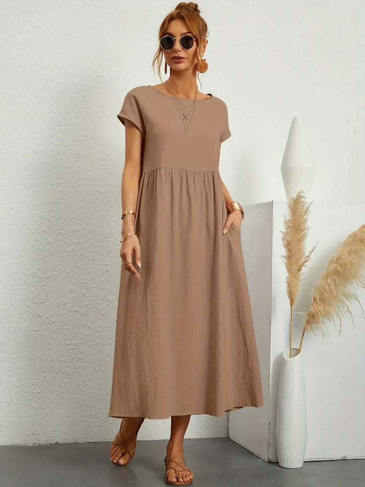 Gabrielle™ | Timeless elegance fluid midi dress
