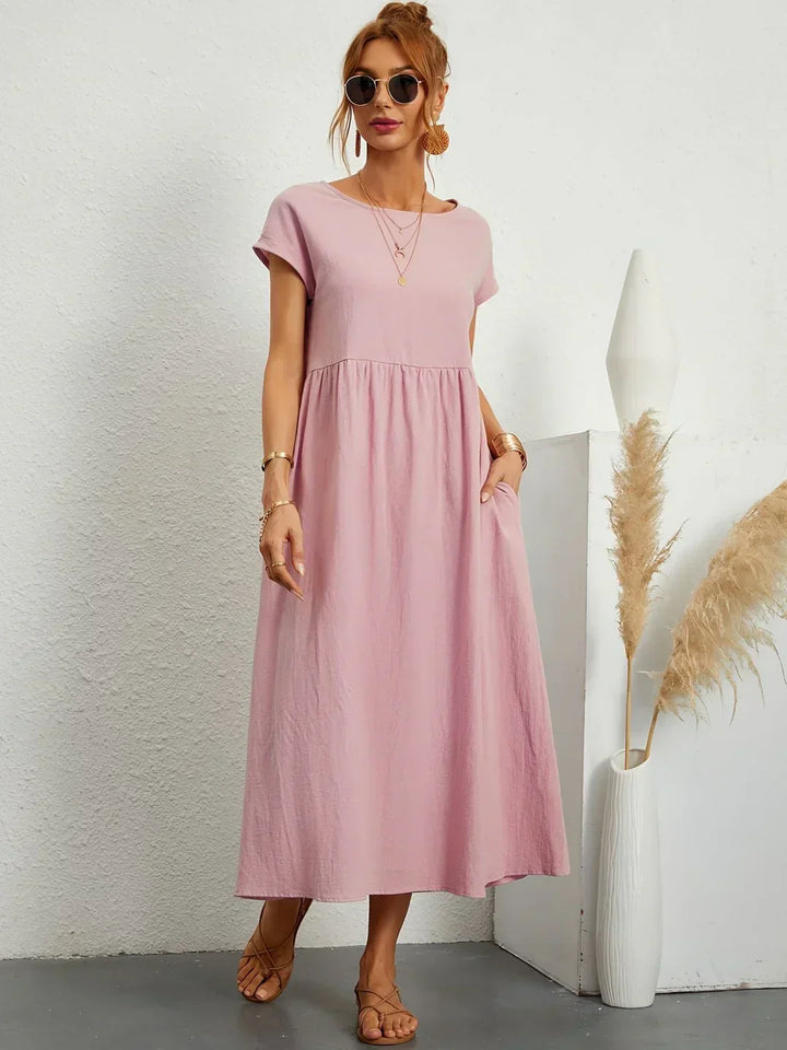 Gabrielle™ | Timeless elegance fluid midi dress
