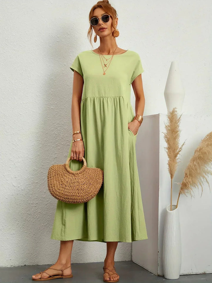 Gabrielle™ | Timeless elegance fluid midi dress