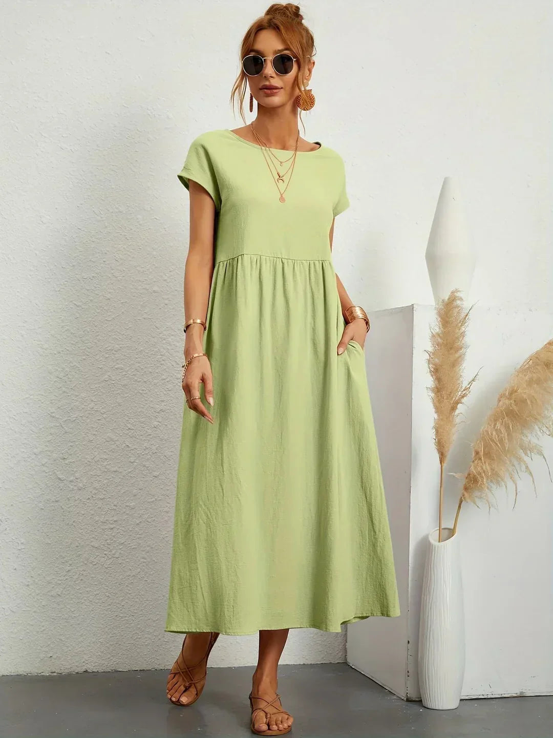 Gabrielle™ | Timeless elegance fluid midi dress
