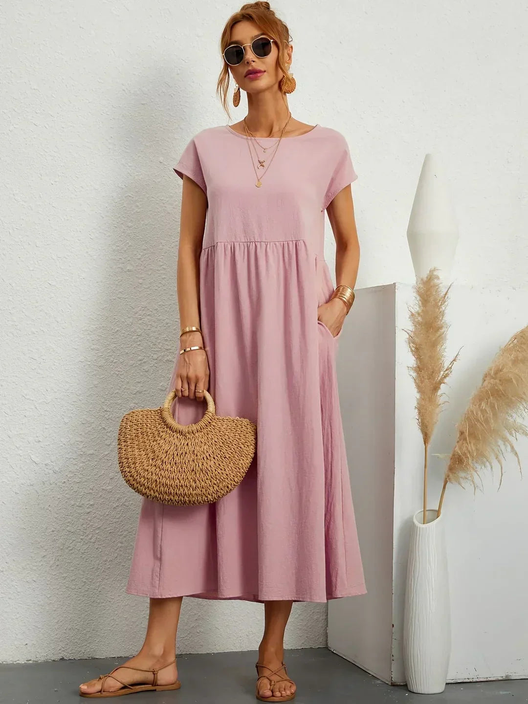 Gabrielle™ | Timeless elegance fluid midi dress