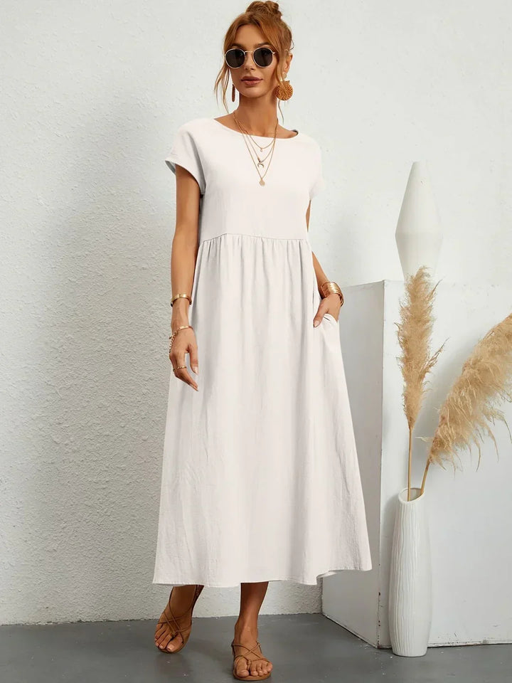 Gabrielle™ | Timeless elegance fluid midi dress